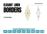 Elegant linen borders: Embroidery Design Pack - FineryEmbroidery